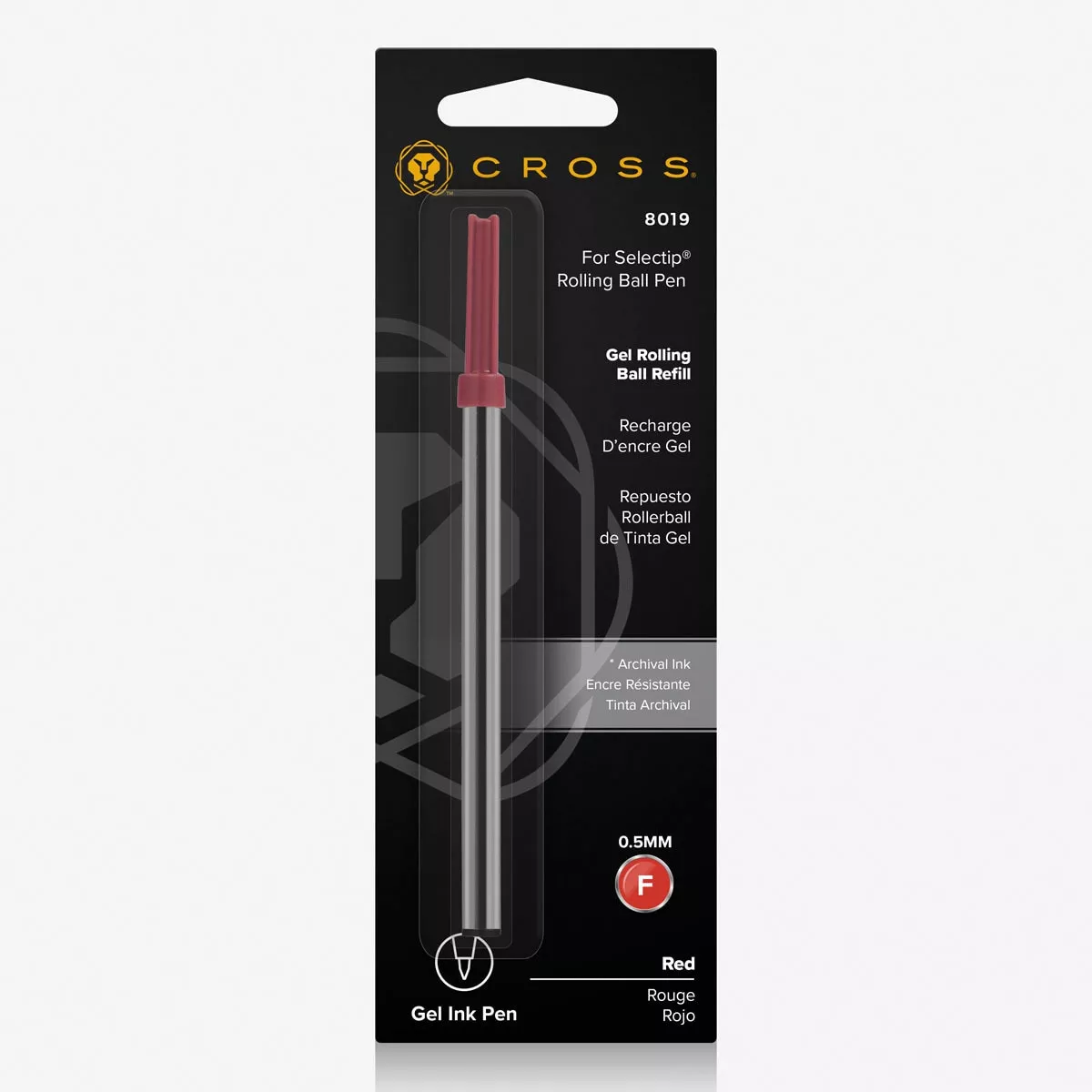 Cross - Recambio Fino 0,5 Mm Para Roller Ball De Tinta De Gel Roja En Oferta Cross - Recambio Fino 0