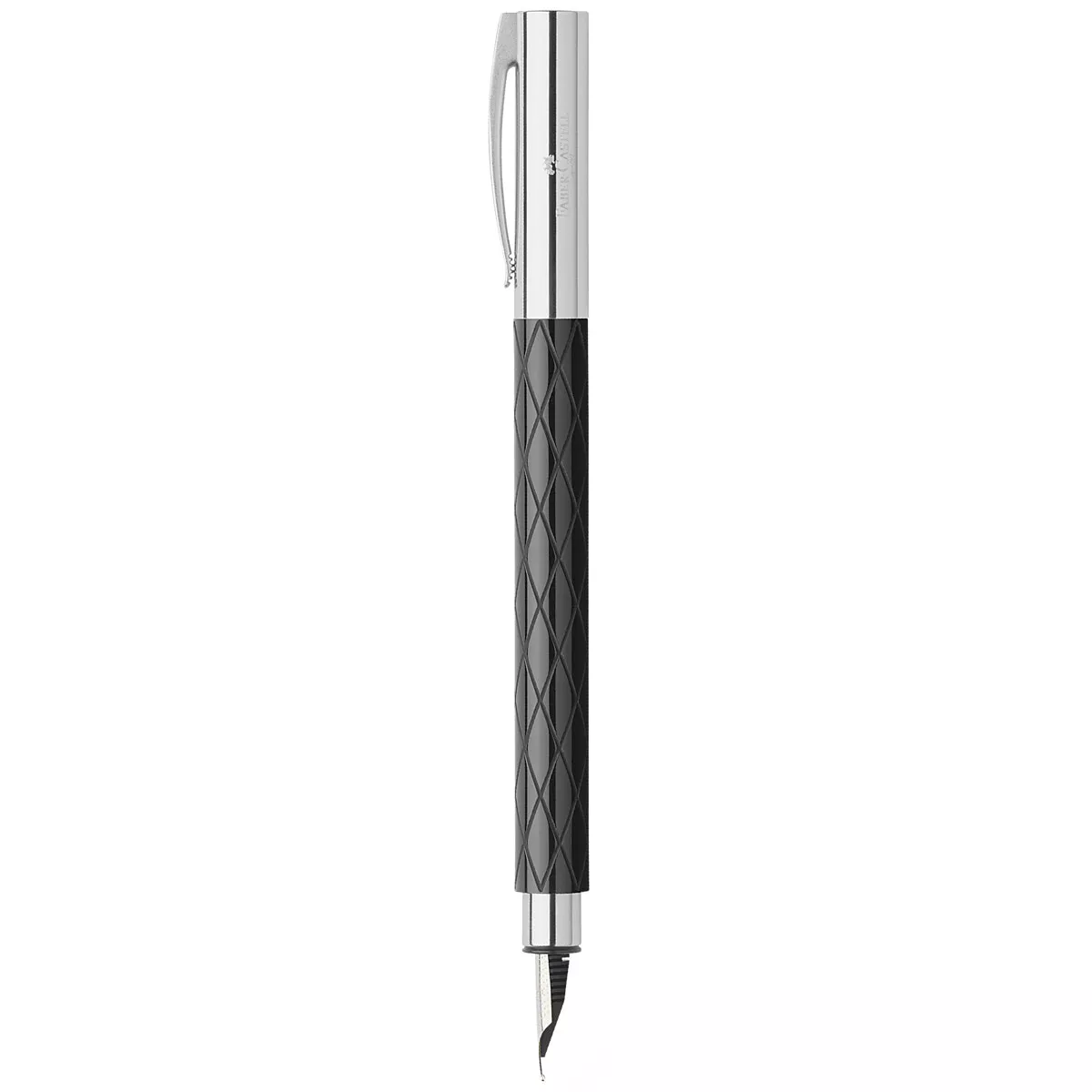 Faber-Castell - Pluma En Resina Ambition Rhombus Negro Y Acero barato