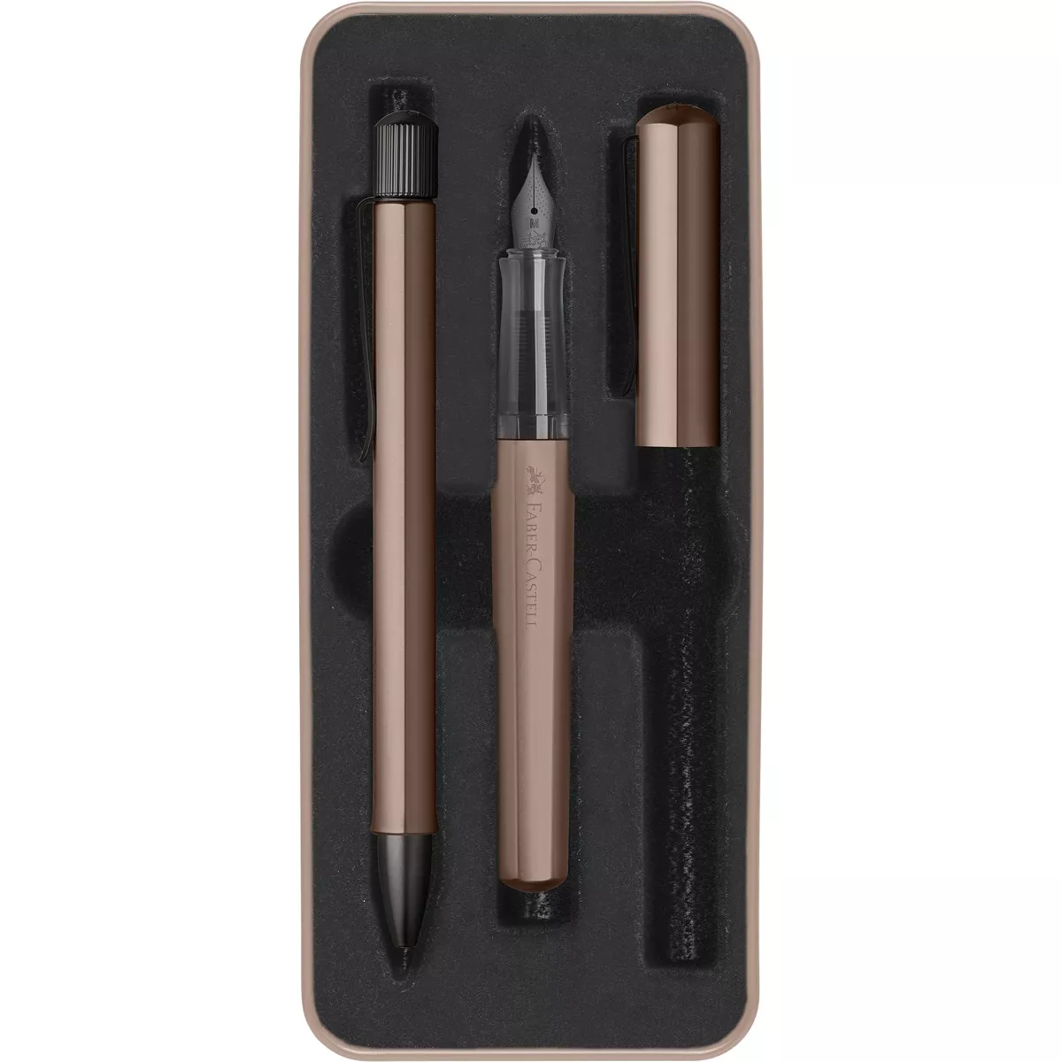 Faber-Castell - Set De Regalo Con Pluma Estilográfica Plumín Negro Y Bolígrafo Con Mecanismo De Giro Bronce En Oferta Faber-Castell - Set De Regalo Con Pluma Estilográfica Plumín Negro Y Bolígrafo Con Mecanismo De Giro Bronce Barato