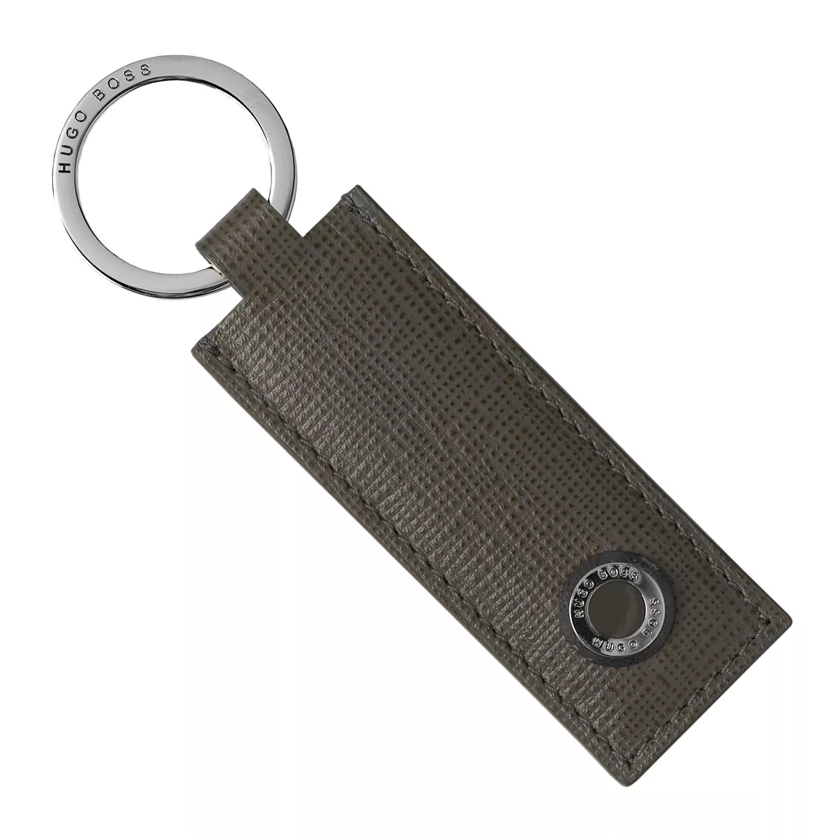 Hugo Boss - Llavero Tradition Piel Gris/Cromo En Oferta Hugo Boss - Llavero Tradition Piel Gris/Cromo Barato