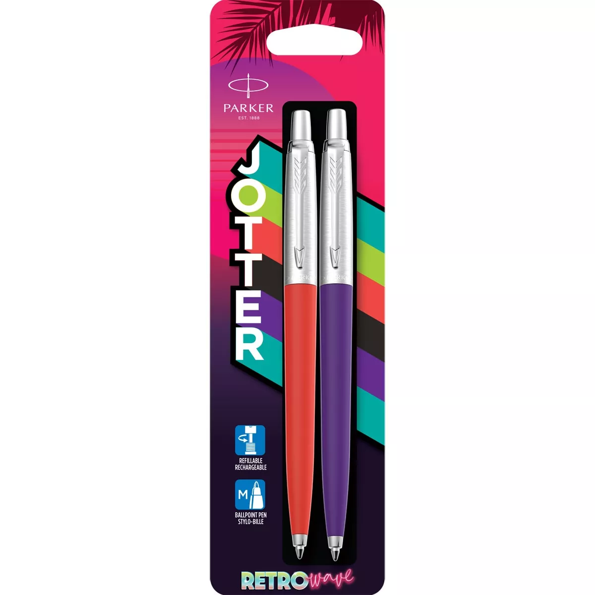 Parker - Pack 2 Bolígrafos Jotter Originals Retro Bermellón Y Morado Añil barato